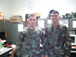  Sean "Stick" Scarborough and good friend Juan "RV" Arevello  pre-deployment prep in early 2003, 82d Airborne Division.